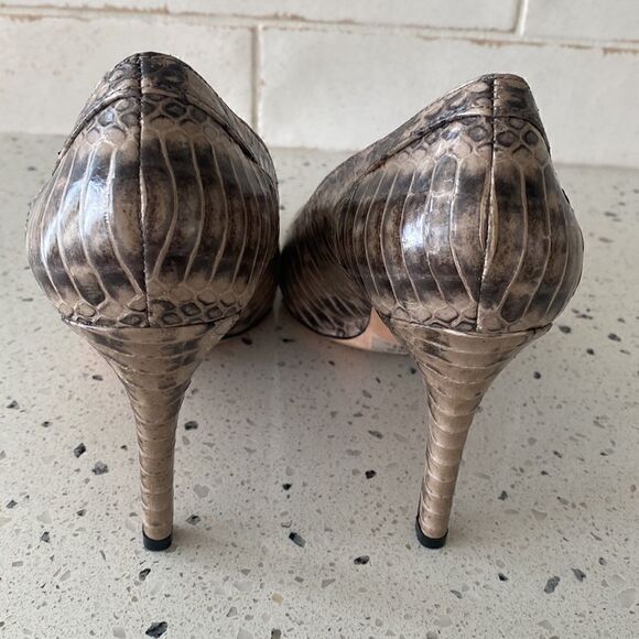 Ann Taylor Women's Snake Print Pointed Toe Leather Heel Pump Career Cocktail 7M - Picture 12 of 14